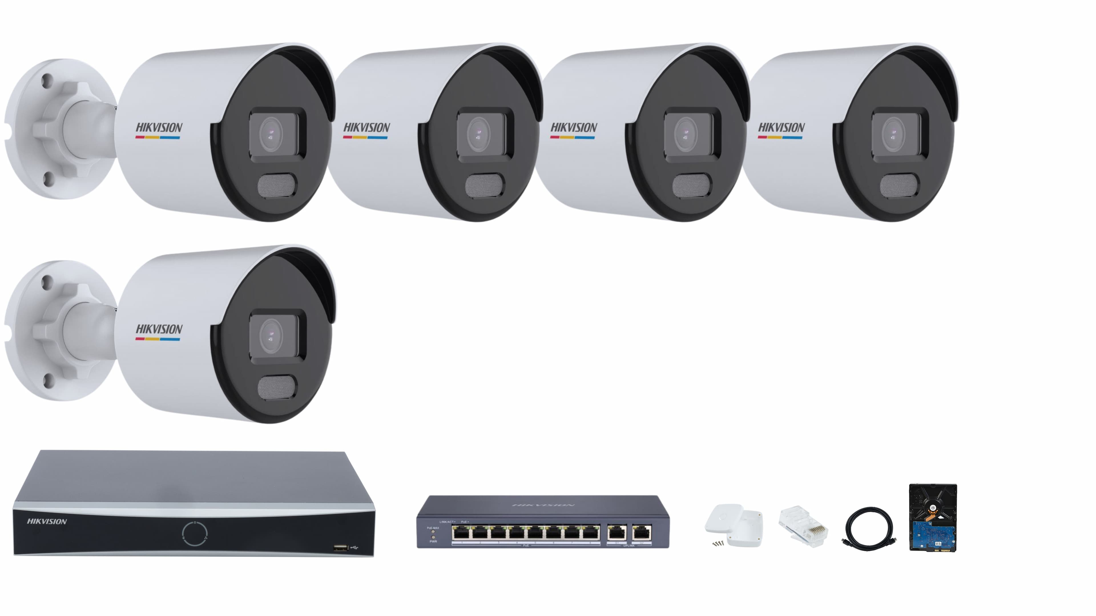 Hikvision 8-channel ColorVu IP Camera Full System – Color Video, Color Night Vision, and Motion Detection