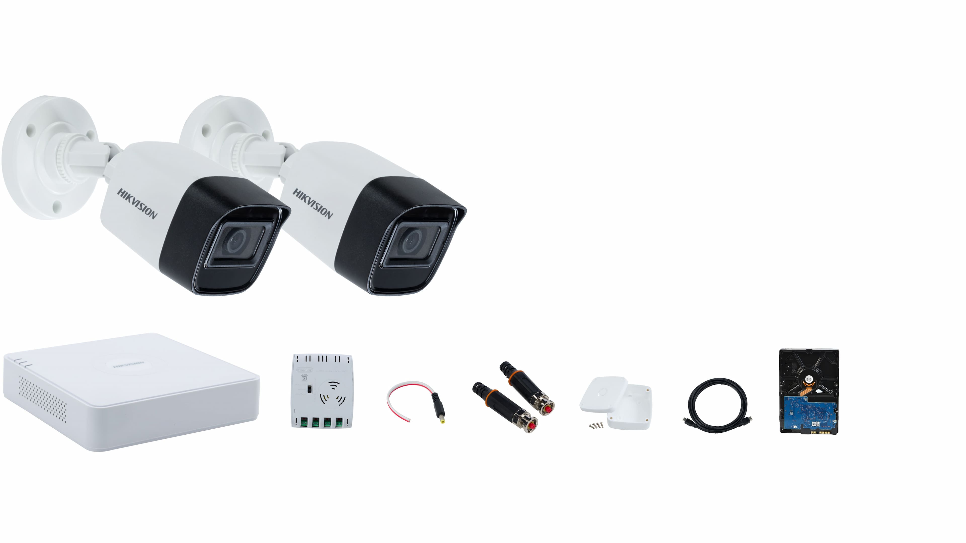 Hikvision 4-channel Camera Full System – Day-time Color Video, Infrared Night Vision, and Audio