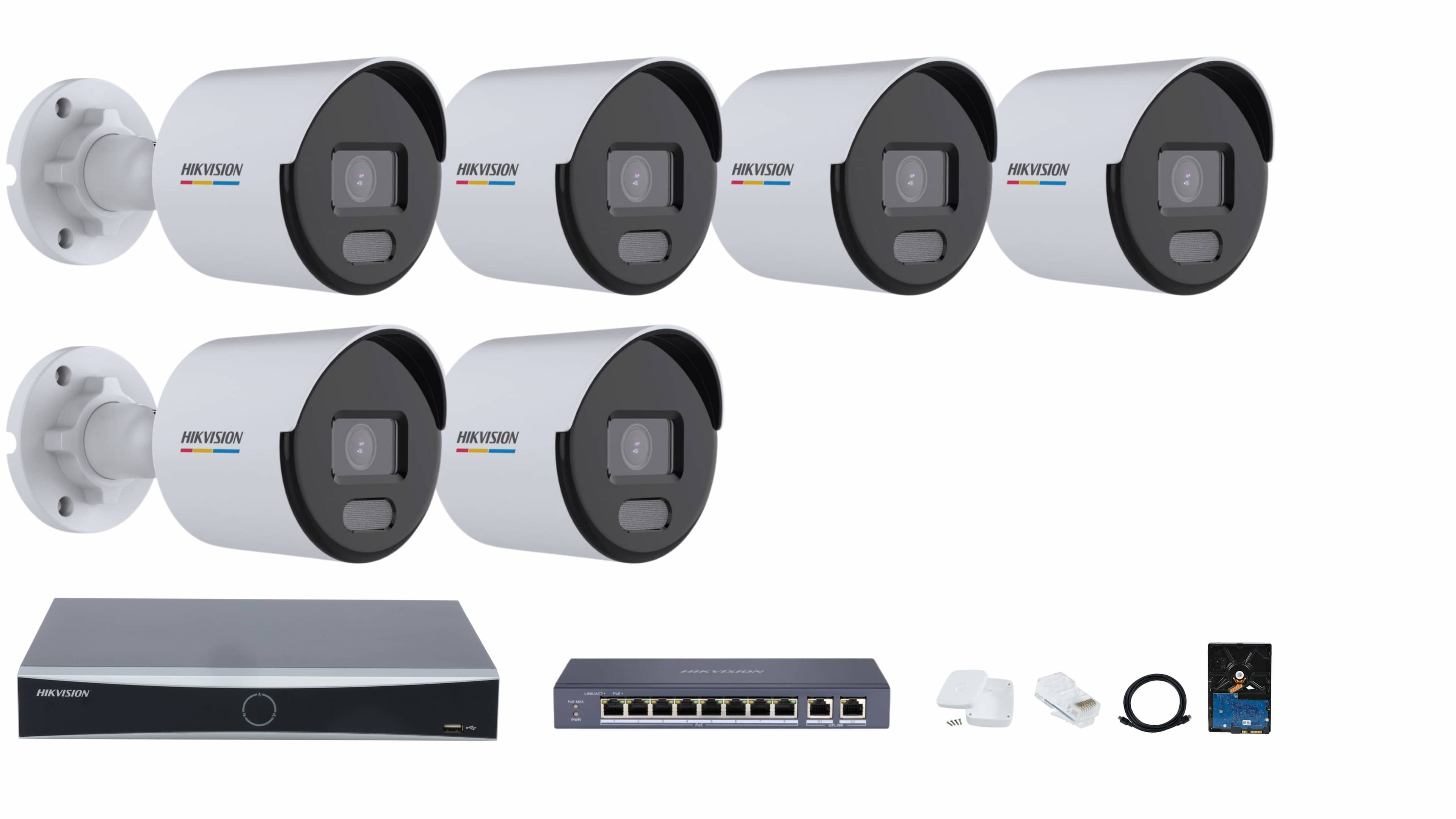 Hikvision 8-channel ColorVu IP Camera Full System – Color Video, Color Night Vision, and Motion Detection