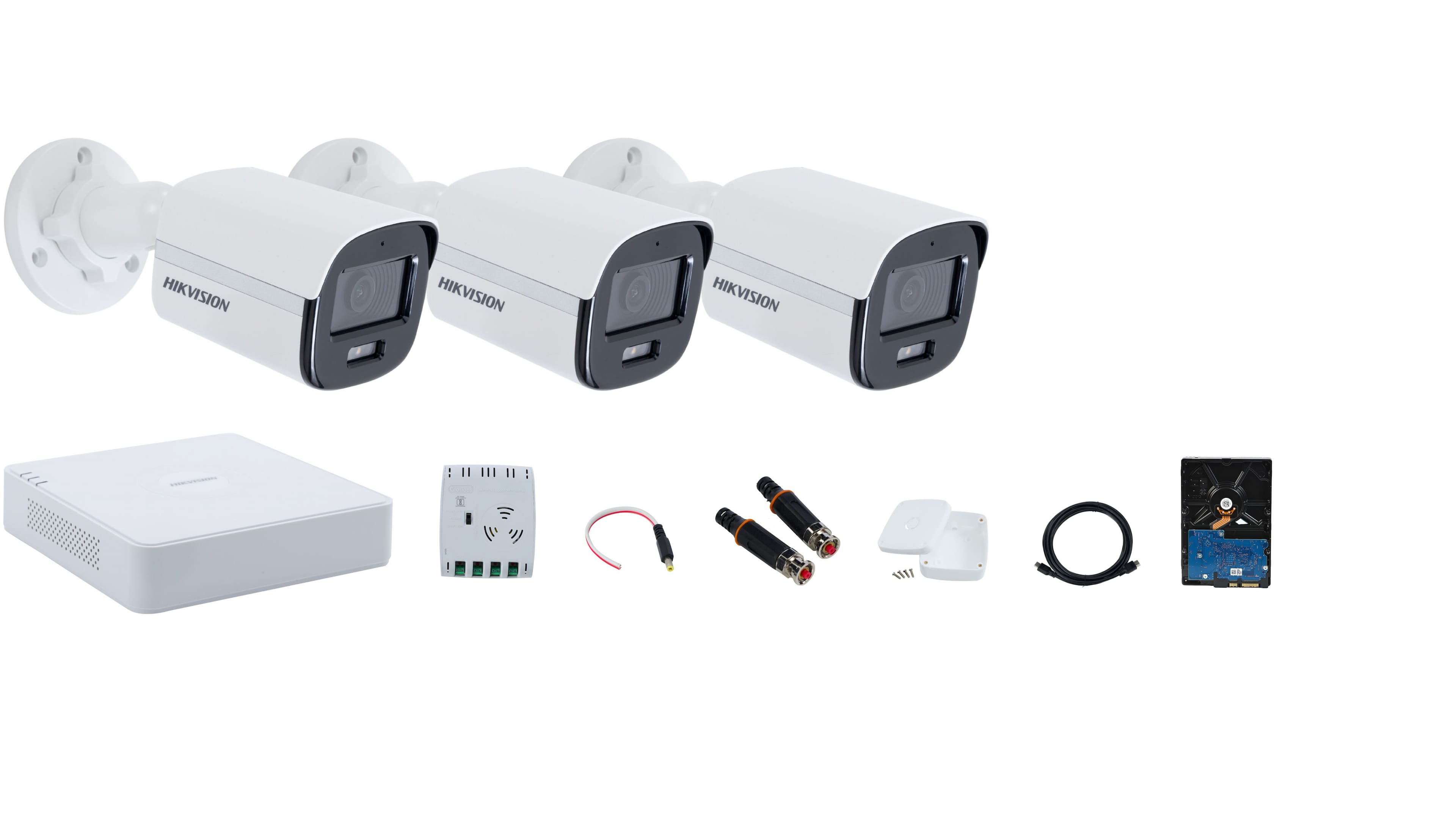 Hikvision 4-channel ColorVu Camera Full System – Color Video, Color Night Vision, and Audio