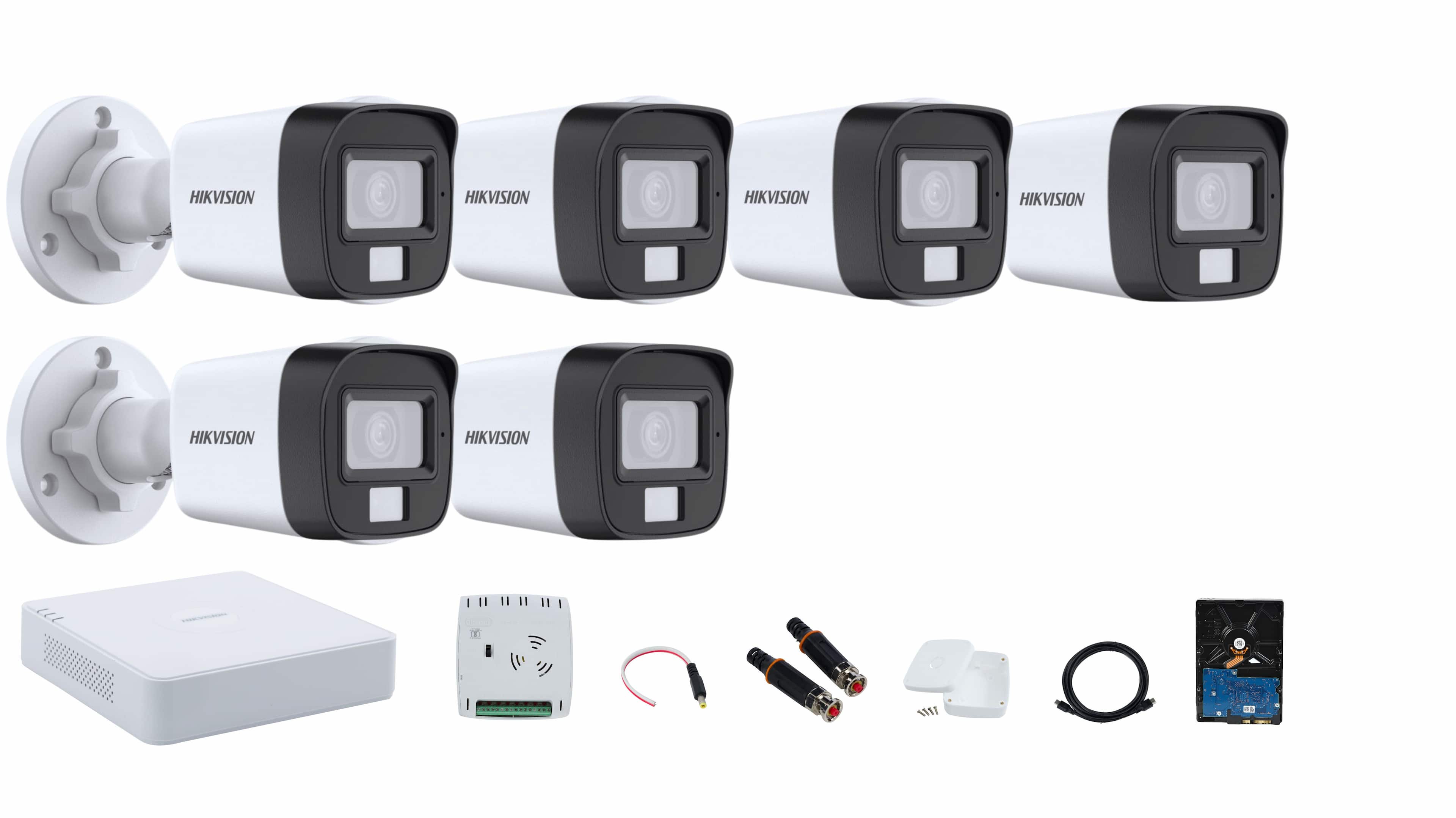 Hikvision 8-channel Smart Hybrid Light Camera Full System – Color Video, Smart Night Vision, and Audio