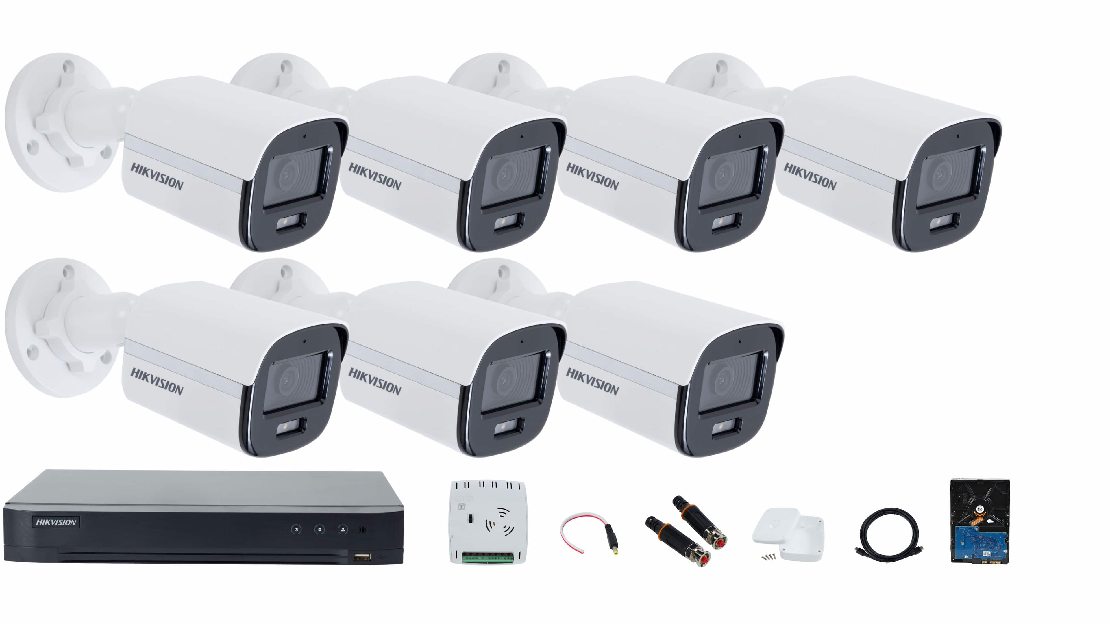 Hikvision 8-channel ColorVu Camera Full System – Color Video, Color Night Vision, and Audio