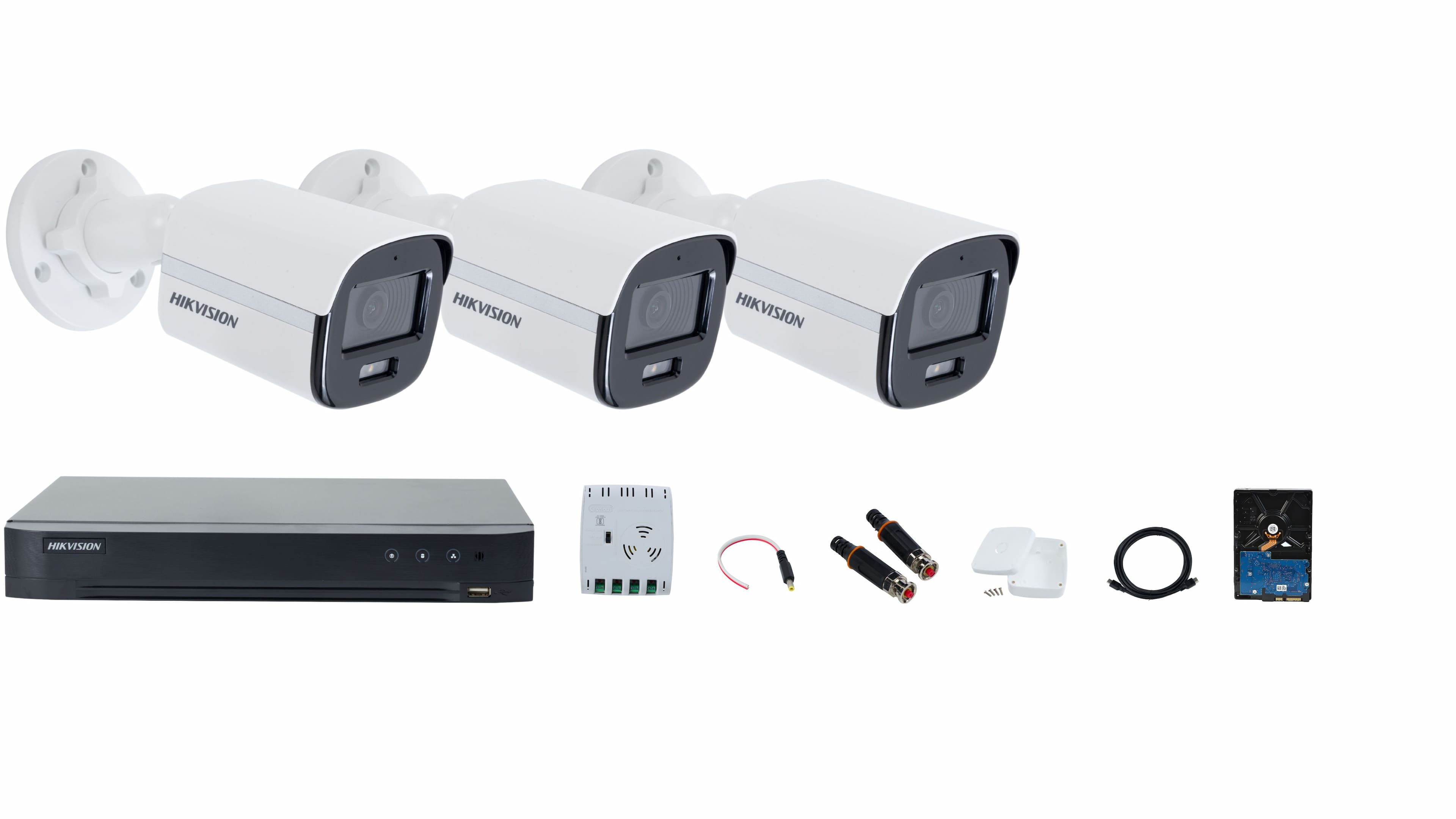 Hikvision 4-channel ColorVu Camera Full System – Color Video, Color Night Vision, and Audio