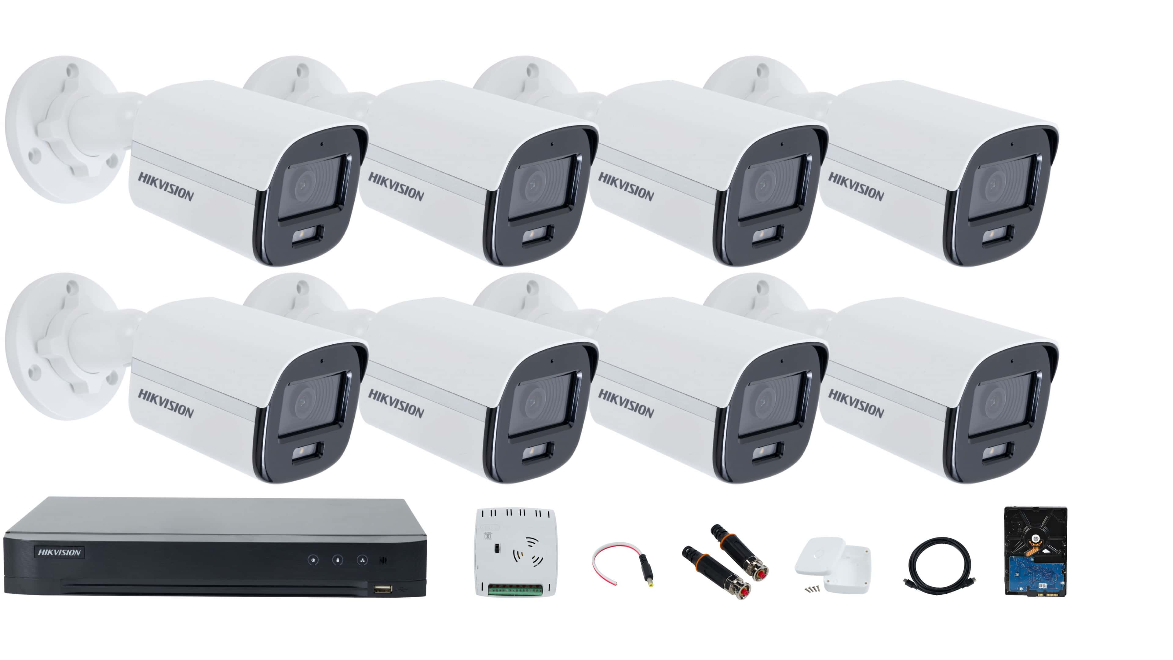 Hikvision 8-channel ColorVu Camera Full System – Color Video, Color Night Vision, and Audio