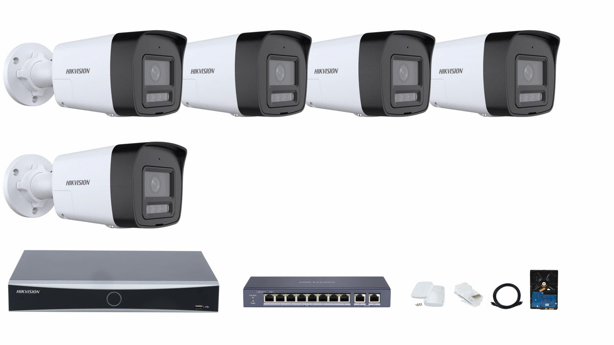 Hikvision 8-channel Smart Hybrid Light with Live Guard IP Camera Full System – Color Video, Smart Night Vision, Intruder Alarm & Audio
