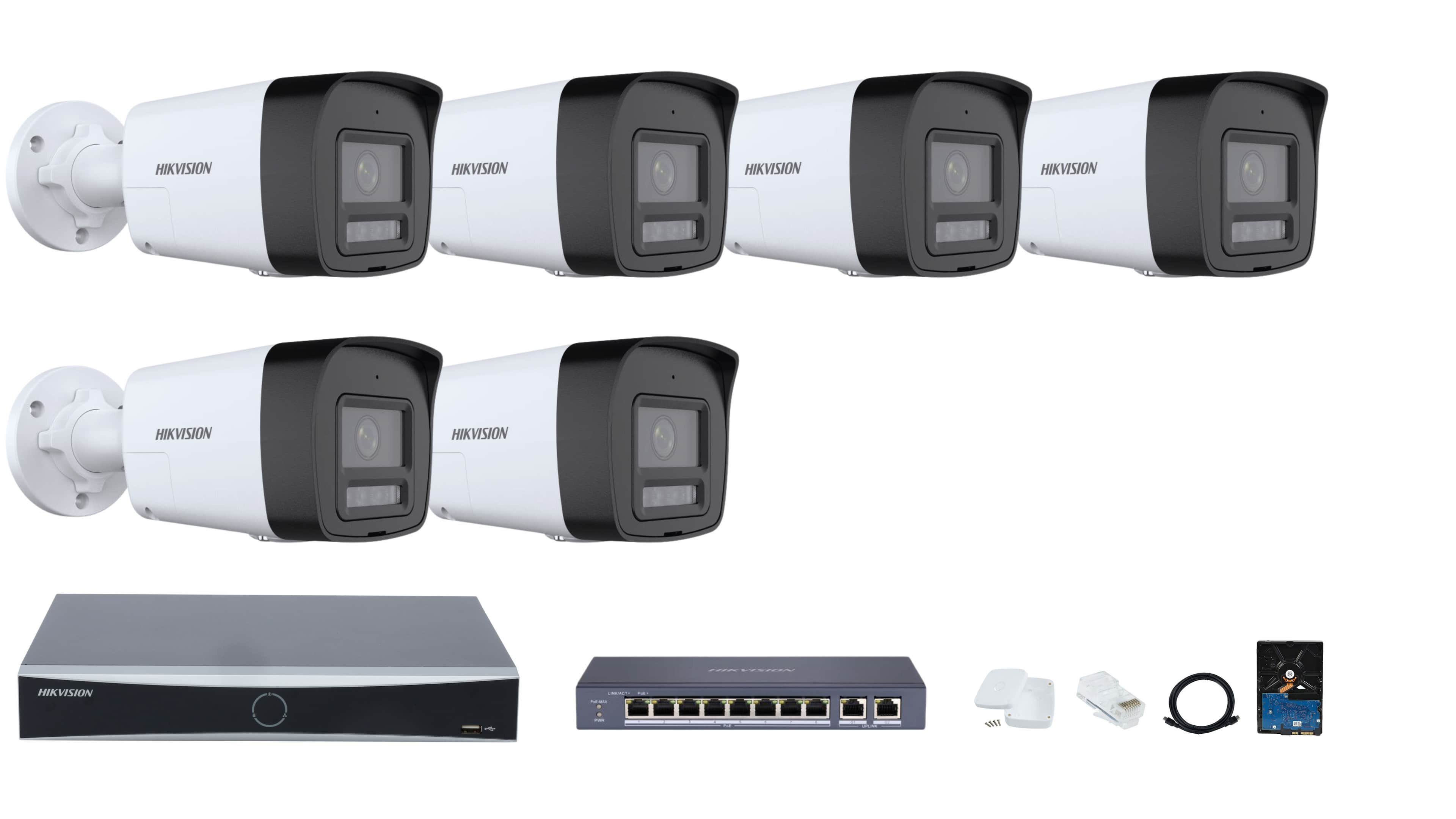 Hikvision 8-channel Smart Hybrid Light with Live Guard IP Camera Full System – Color Video, Smart Night Vision, Intruder Alarm & Audio