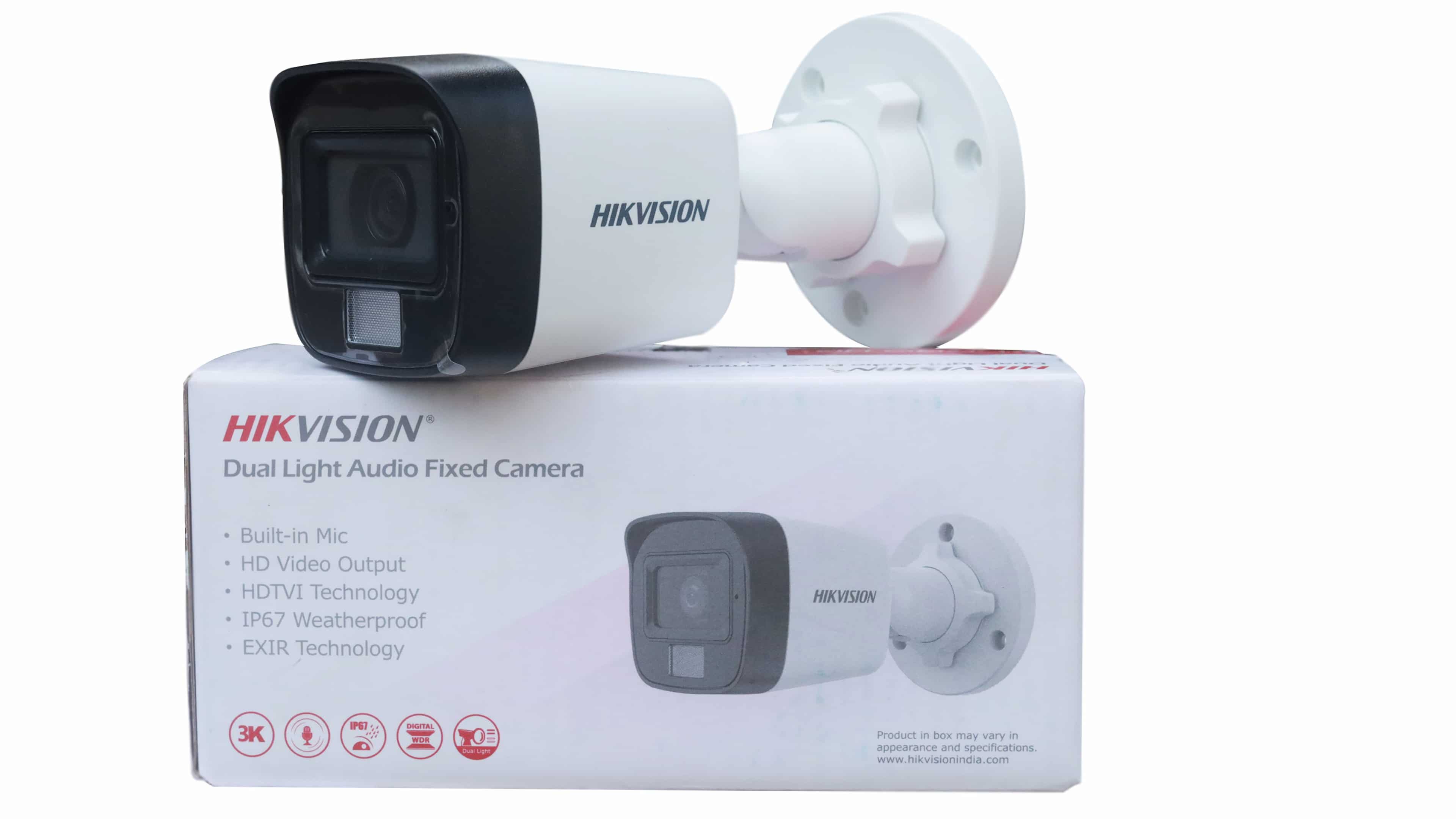 Hikvision 3K Smart Hybrid Light Audio Fixed Mini Bullet Camera - DS-2CE16K0T-LPFS, Smart Night Vision, Built-in Mic, IP67, 3.6mm Lens