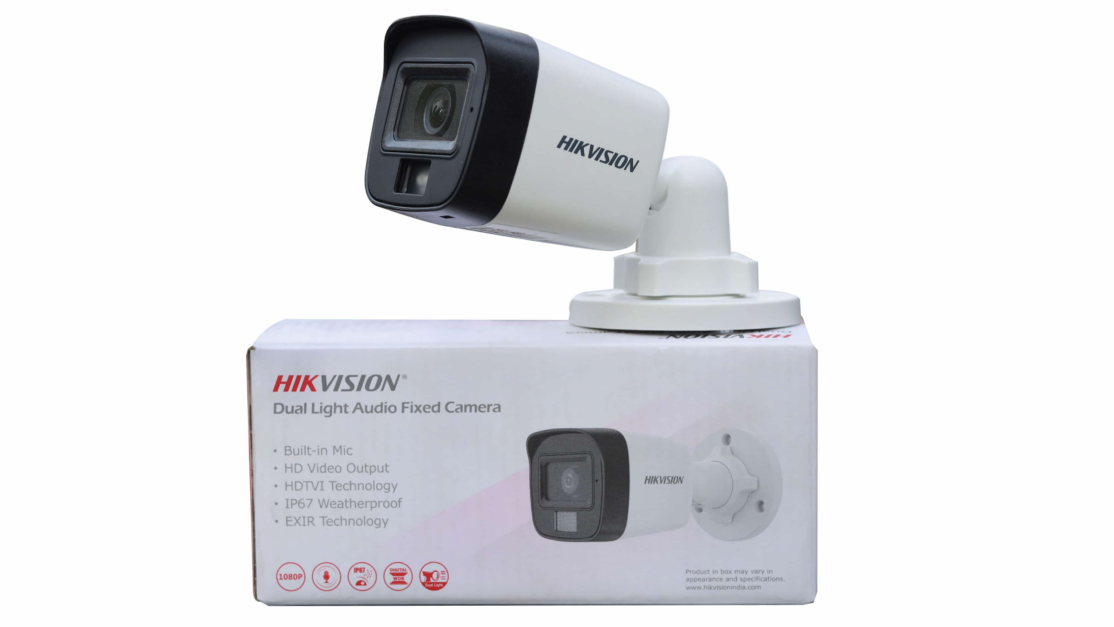 Hikvision 2MP Smart Hybrid Light Audio Fixed Mini Bullet Camera - DS-2CE16D0T-LPFS, Smart Night Vision, Built-in Mic, IP67, 3.6mm Lens