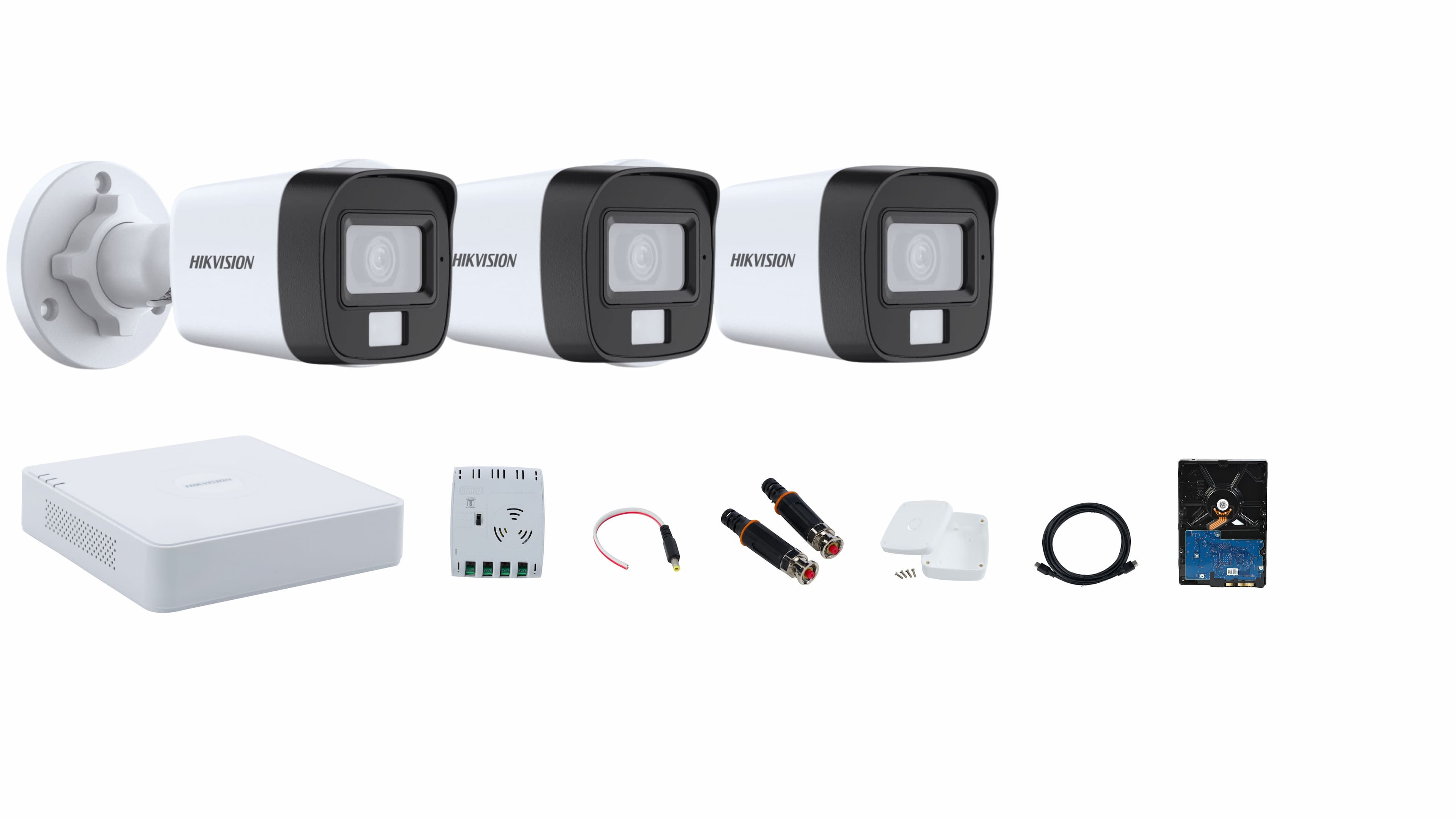 Hikvision 4-channel Smart Hybrid Light Camera Full System – Color Video, Smart Night Vision, and Audio