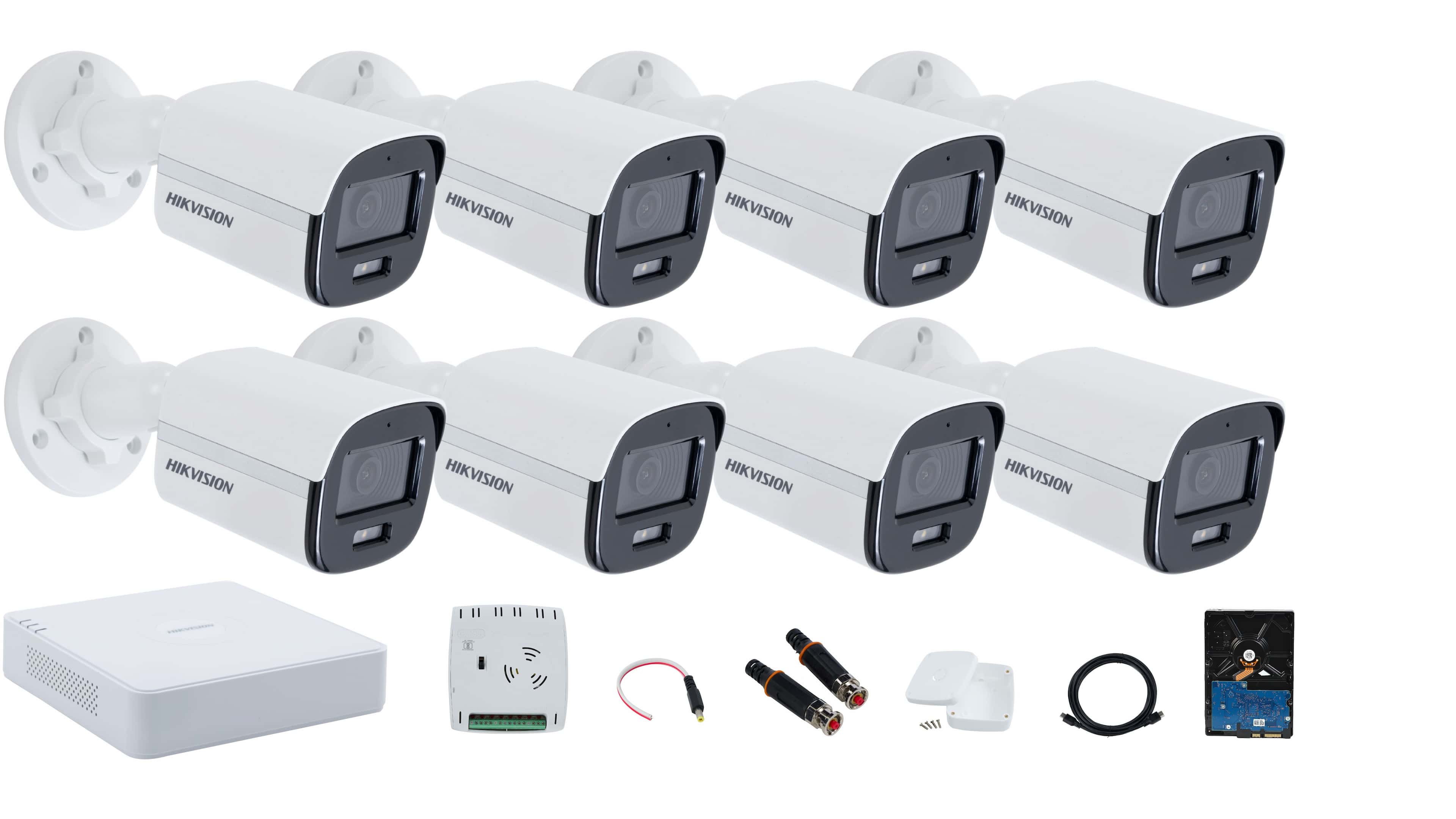 Hikvision 8-channel ColorVu Camera Full System – Color Video, Color Night Vision, and Audio