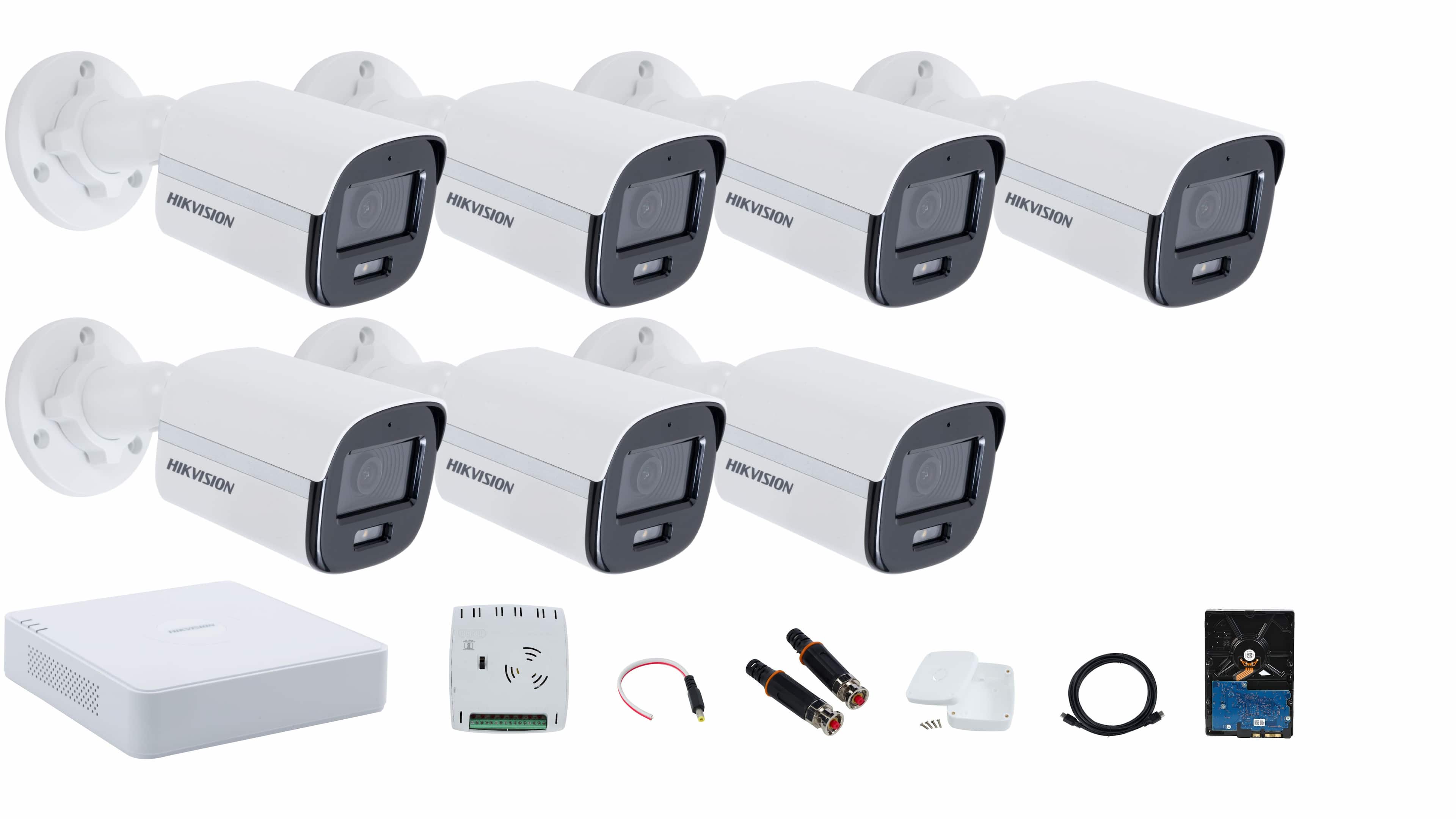 Hikvision 8-channel ColorVu Camera Full System – Color Video, Color Night Vision, and Audio