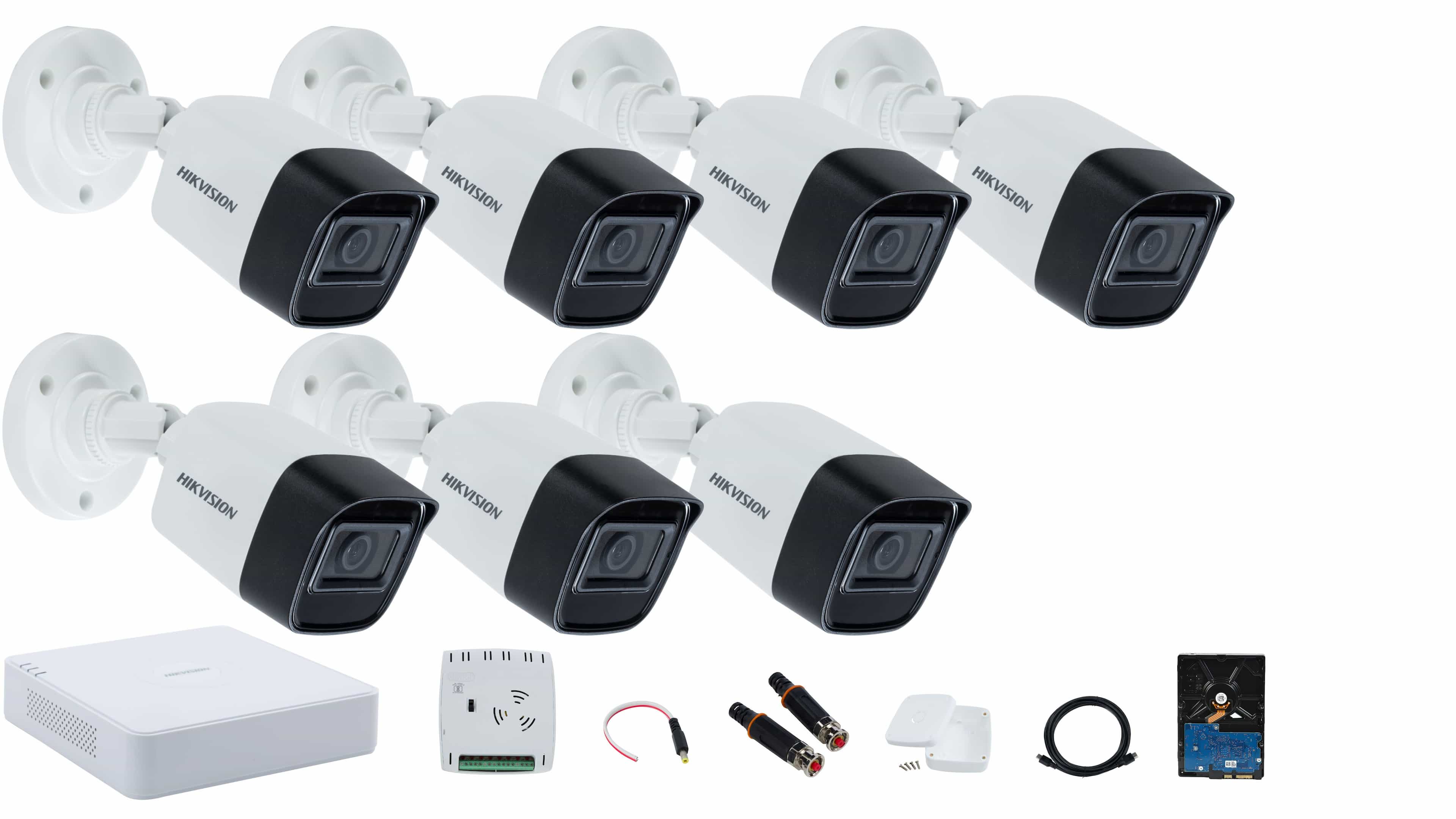Hikvision 8-channel Camera Full System – Day-time Color Video, Infrared Night Vision, and Audio
