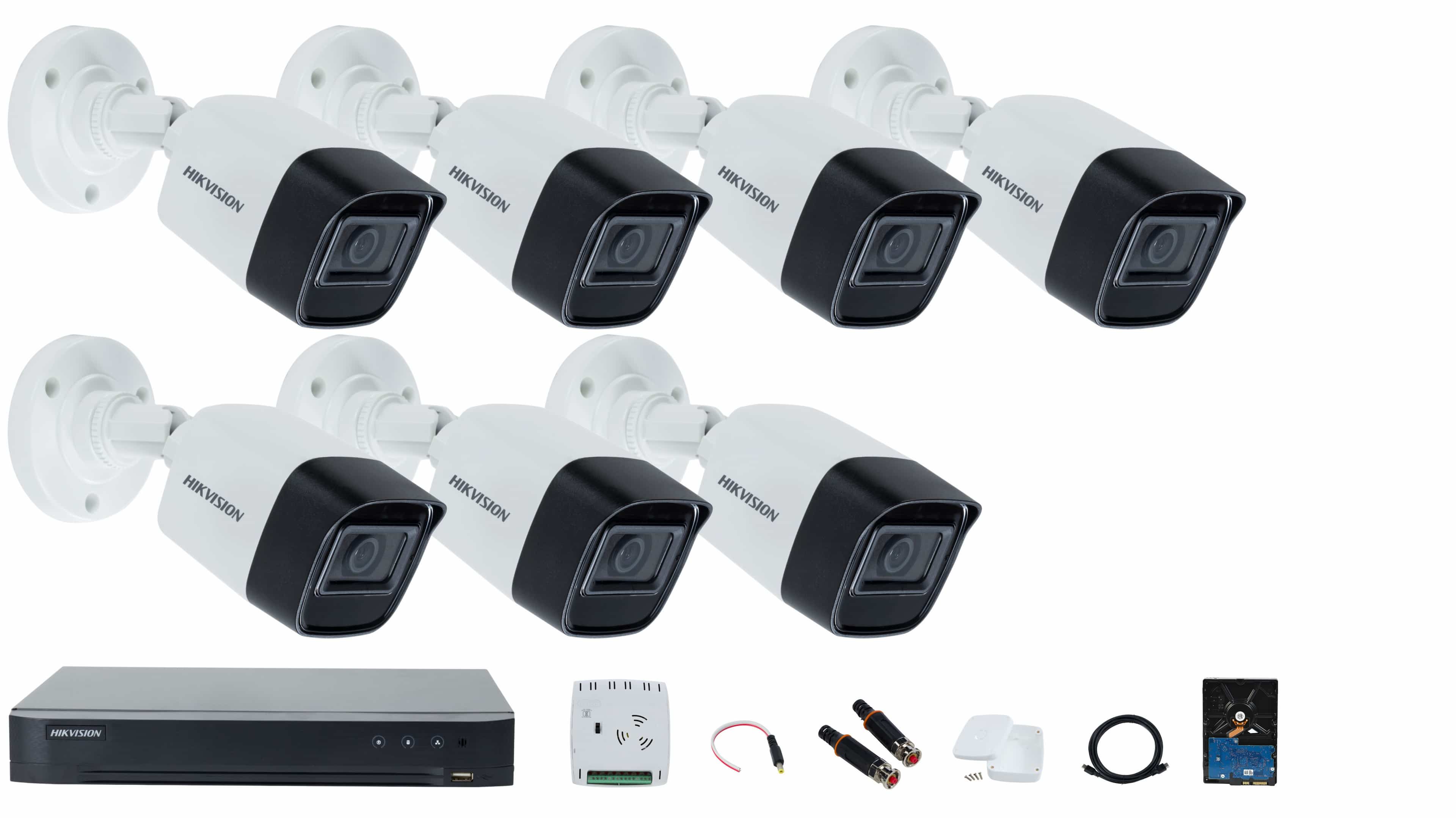 Hikvision 8-channel Camera Full System – Day-time Color Video, Infrared Night Vision, and Audio