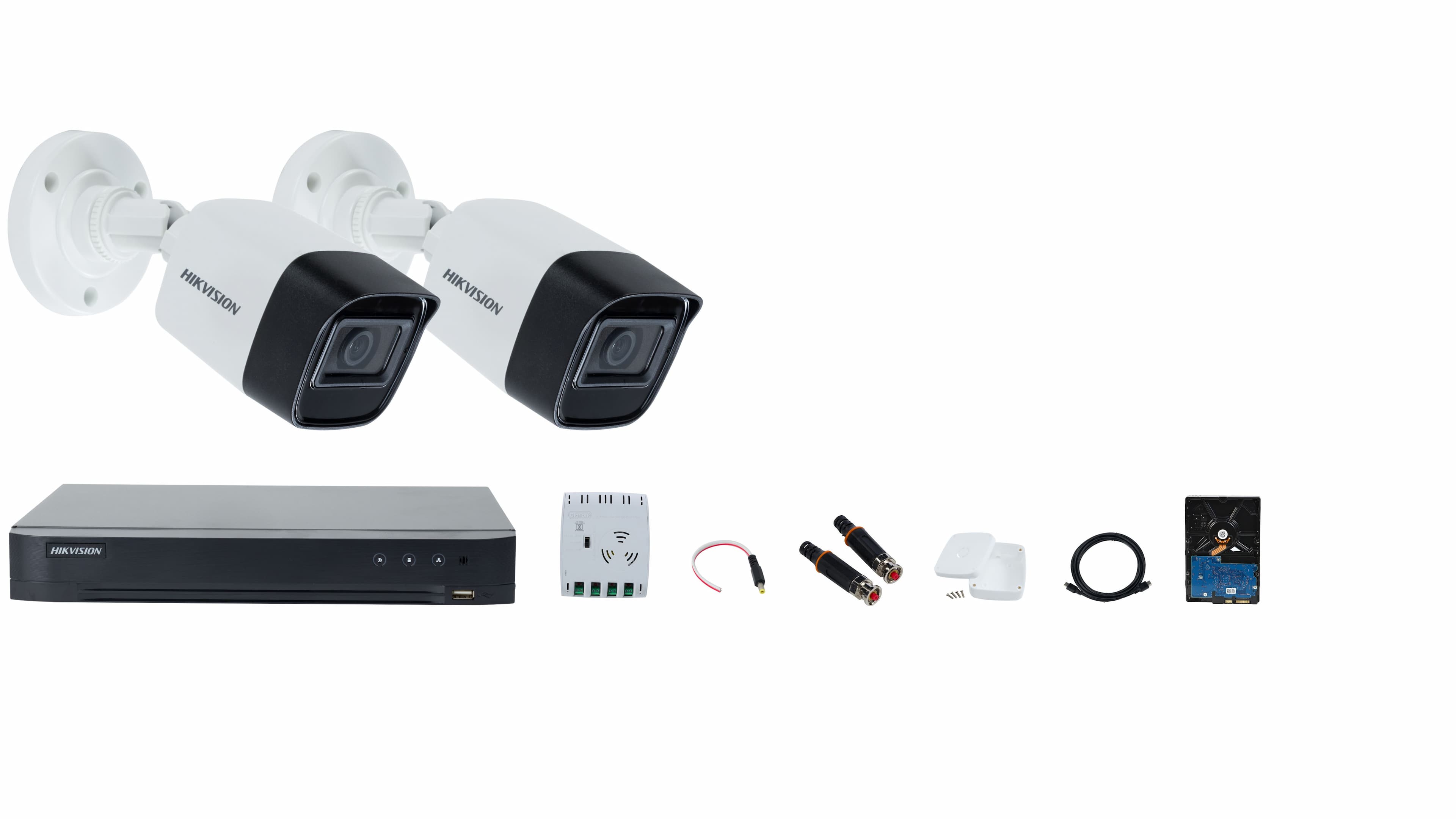 Hikvision 4-channel Camera Full System – Day-time Color Video, Infrared Night Vision, and Audio