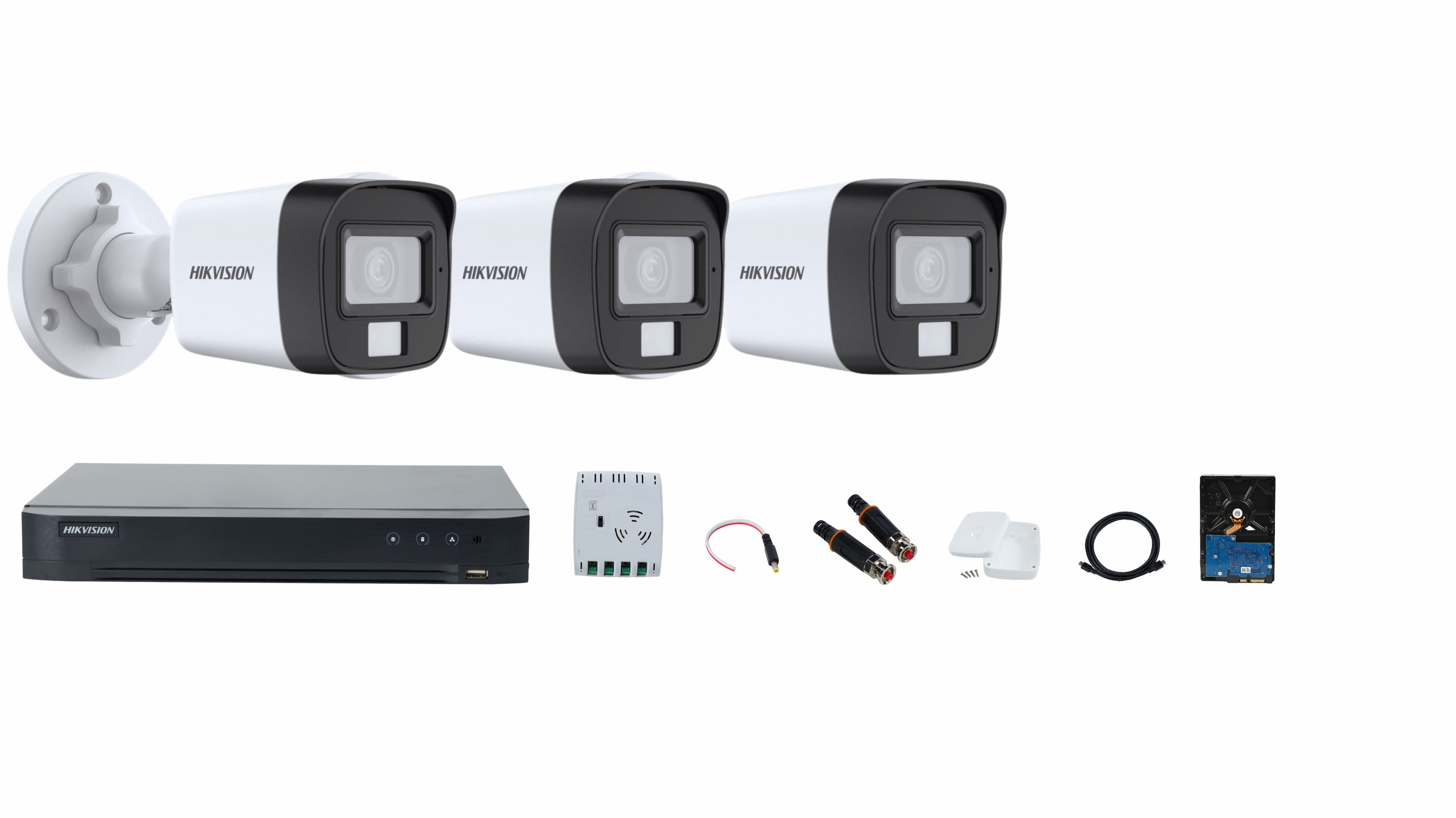 Hikvision 4-channel Smart Hybrid Light Camera Full System – Color Video, Smart Night Vision, and Audio