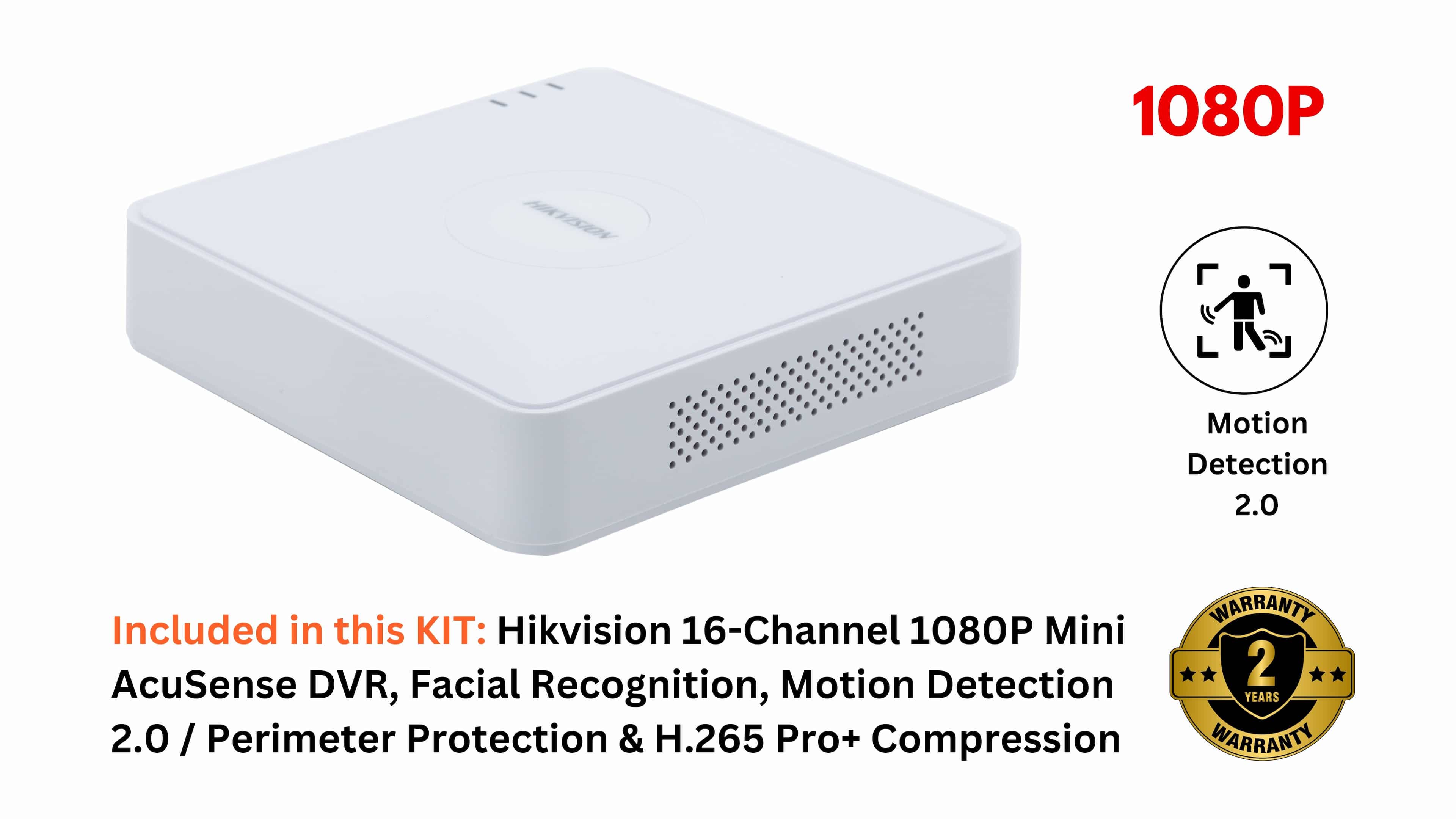 Hikvision 16-Channel 1080P Mini AcuSense DVR iDS-7116HQHI-M1/S