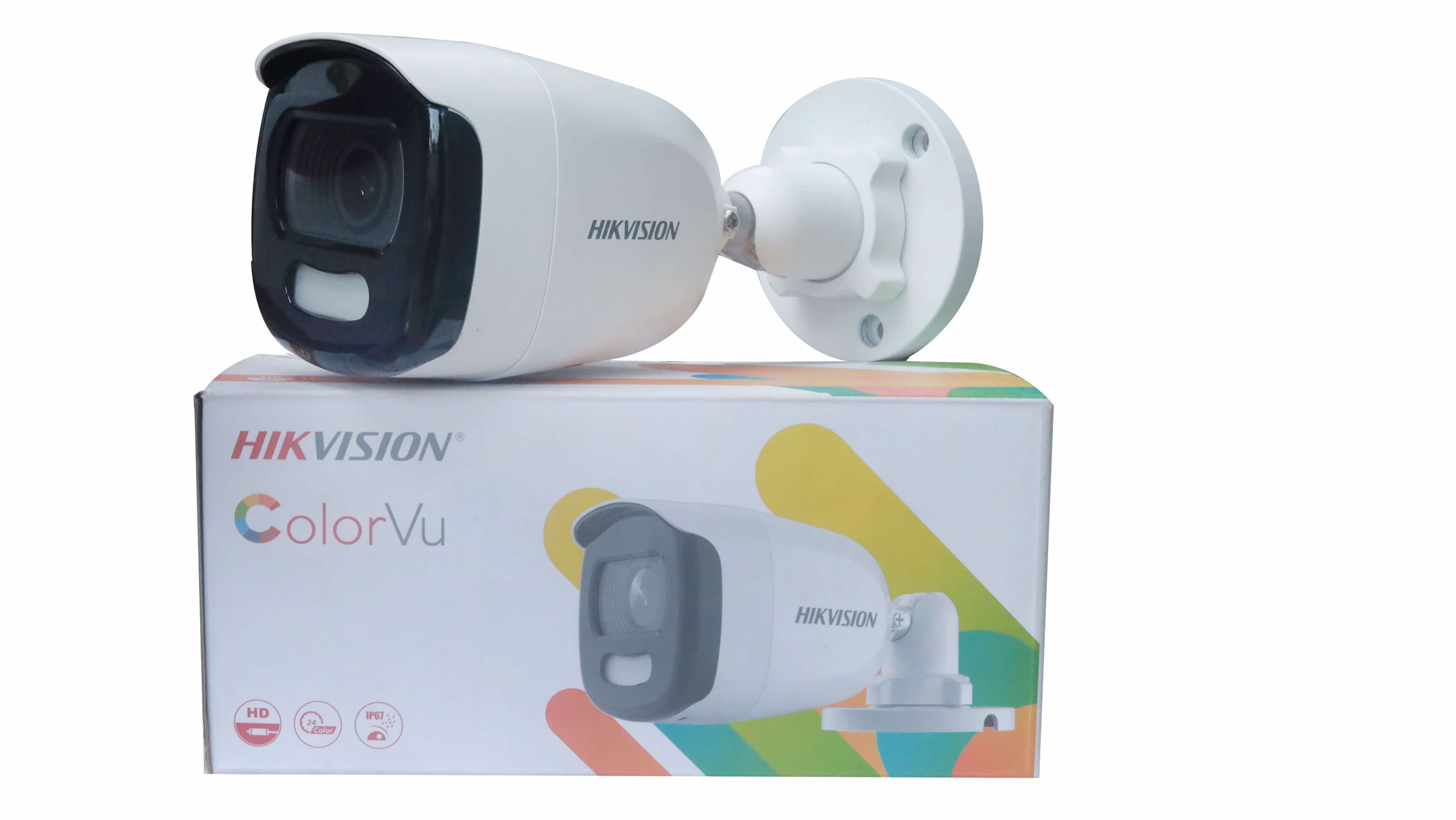Hikvision 5 MP ColorVu Fixed Mini Bullet Camera, DS-2CE10HFT-F, with Day & Night Color Video, Color Night Vision, True WDR and IP67