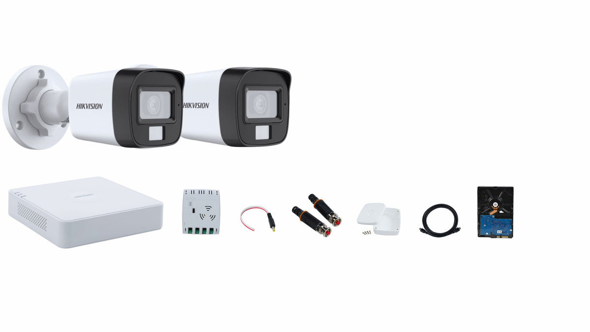 Hikvision 4-channel Smart Hybrid Light Camera Full System – Color Video, Smart Night Vision, and Audio